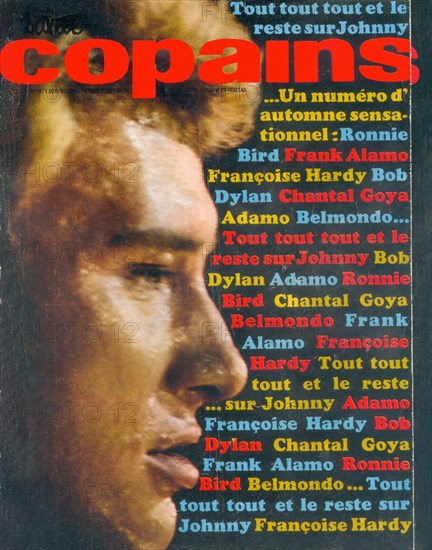 Johnny Hallyday on the cover of the magazine "Salut les Copains"