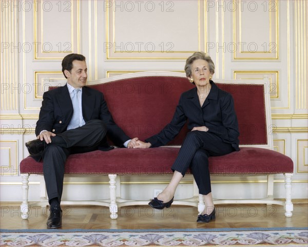 Nicolas Sarkozy with his mother