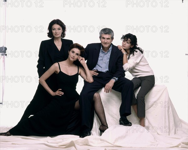 Anouk Aimée, Alessandra Martines, Claude Lelouch, Salomé Lelouch, the team from the French film "Hommes, femmes: mode d'emploi" (Men, Women: A User's Manual)