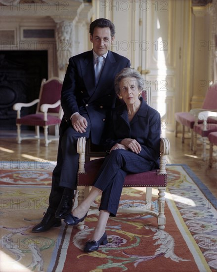 Nicolas Sarkozy with mother