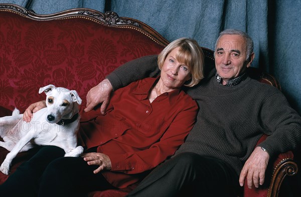 Charles Aznavour and his wife