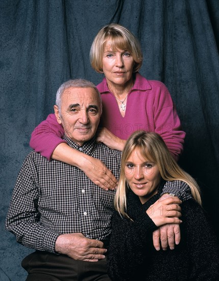 Charles Aznavour with his family