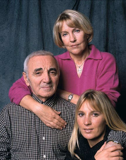 Charles Aznavour with his family.