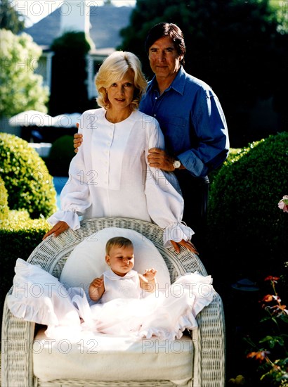 Sylvie Vartan, her husband Tony Scotti, and their adoptive daughter , Darina.