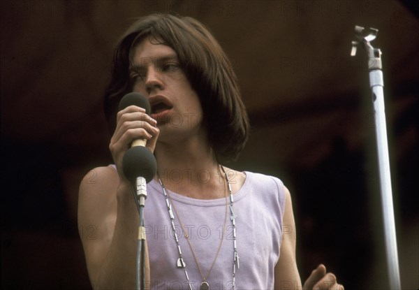 Mick Jagger en concert à Hyde Park à Londres