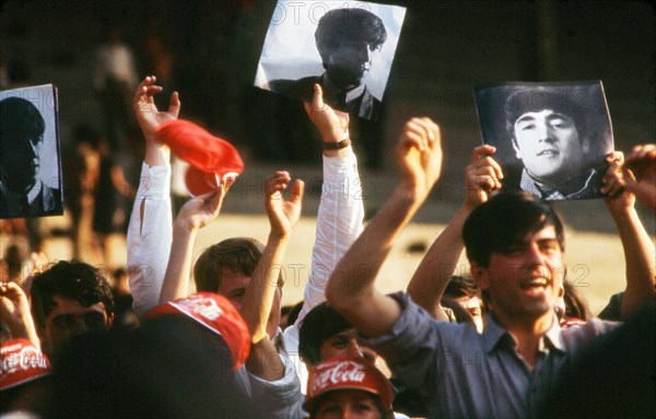 Fans waiting for a Beatles concert