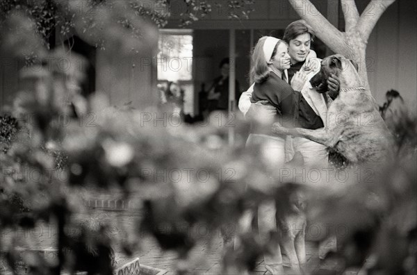 Alain Delon with his wife