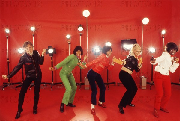 Claude François in Paris with his 'Claudettes', 1968