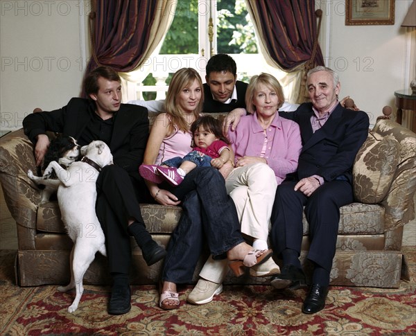 Charles Aznavour with his family