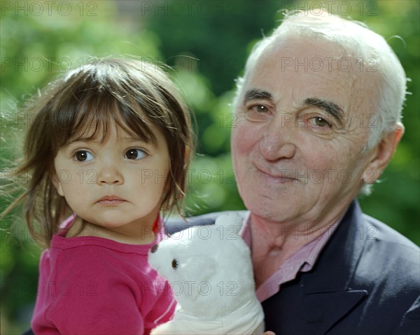 Charles Aznavour with his family