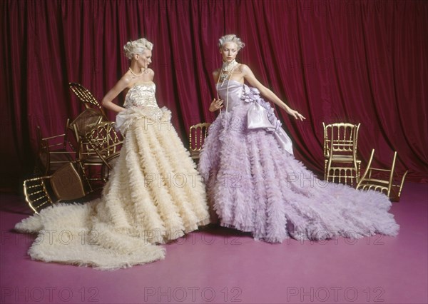 Models dressed in Dior Haute Couture