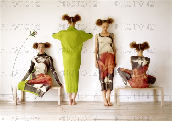 Dresses designed by Issey Miyake