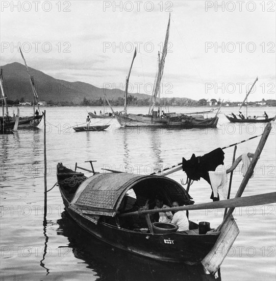 Port de Tourane, dans le protectorat d'Annam, au Vietnam