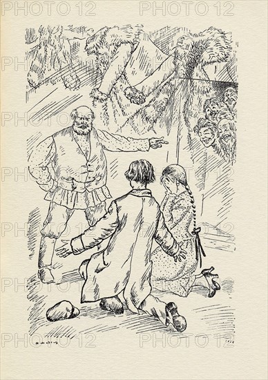 Kustodiev, Illustration pour le livre de Vassily Kazin "Le manteau de renard et l'amour"