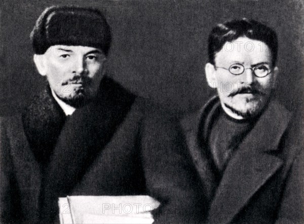 Mikhail Ivanovitch Kalinin with Lenin in 1919