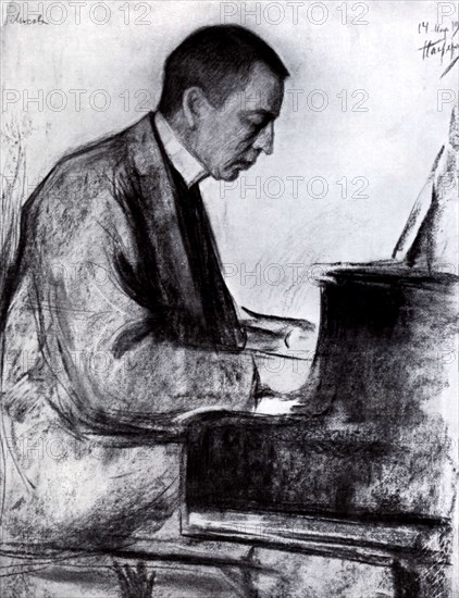 Pasternak, Portrait de Rachmaninov au piano