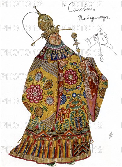 Golovine, Costume d'empereur pour l'opéra "Le Rossignol"