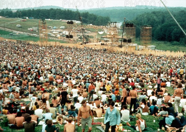 Festival de Woodstock, vue sur le terrain du festival