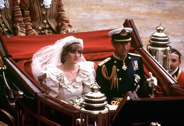 Le Prince Charles et Diana le jour de leur mariage, en 1981