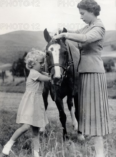 La reine Elisabeth II et sa fille la princesse Anne