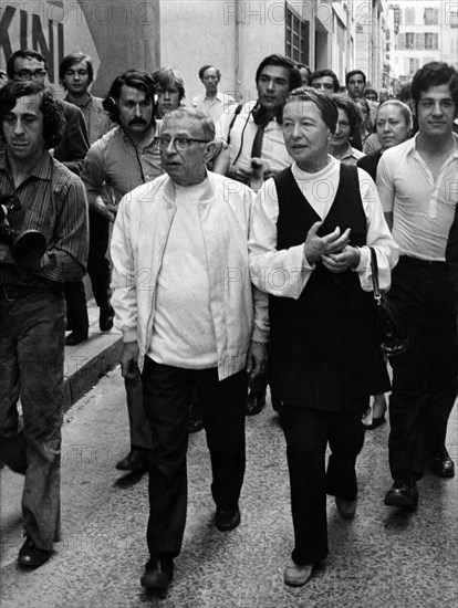 Jean-Paul SARTRE et Simone de BEAUVOIR, 1970