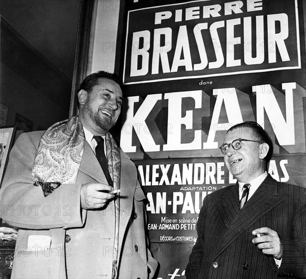 Jean-Paul SARTRE et Pierre BRASSEUR, 1953