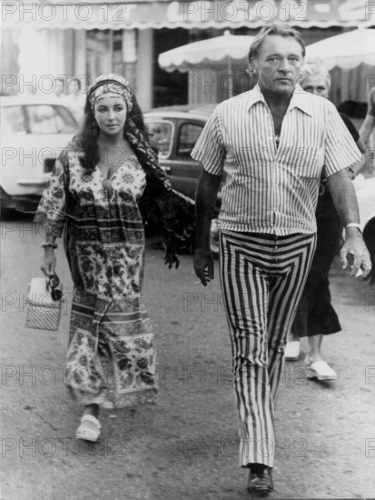 Elizabeth TAYLOR with husband Richard BURTON in Monte Carlo