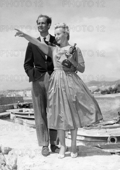 Maria SCHELL and Horst HÄCHLER, Cannes 1957