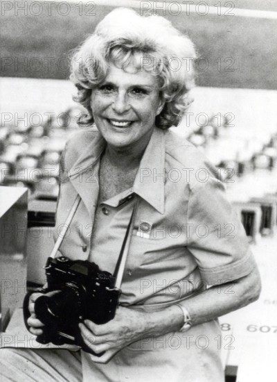 Leni RIEFENSTAHL with camera, 1972