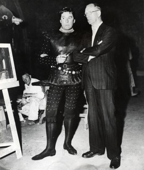 Errol FLYNN with his father Theodore Thomas FLYNN, 1954