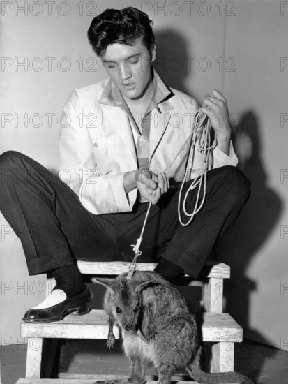 Elvis PRESLEY with a small kangaroo