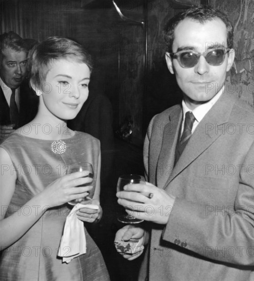 Jean SEBERG and Jean-Luc GODARD at the premiere of 'Out of Breath' in 1960
