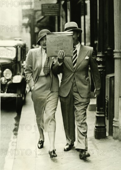 Marlene DIETRICH with husband Rudolf SIEBER in Paris, 1933