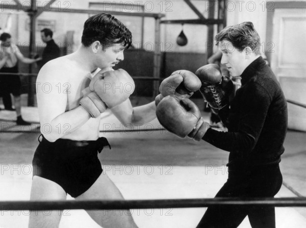 Clark GABLE and Spencer TRACY in the boxing ring, Hollywood 1936