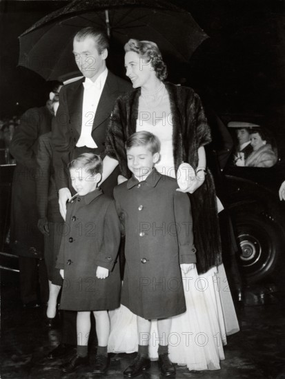 James STEWART with wife and sons