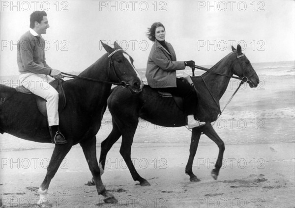 Kim NOVAK riding on the beach in France