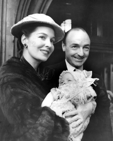 Valerie HOBSON and John PROFUMO with son David John PROFUMO, 1956