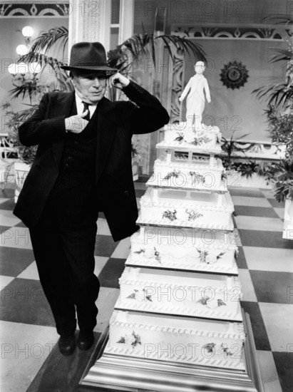 Charlie CHAPLIN and birthday cake, London 1966
