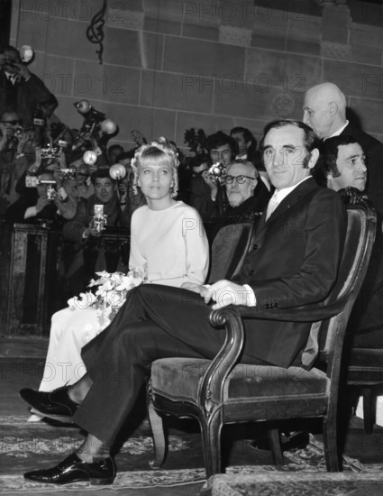 Wedding of Charles Aznavour and Ulla THORSELL, Paris 1967