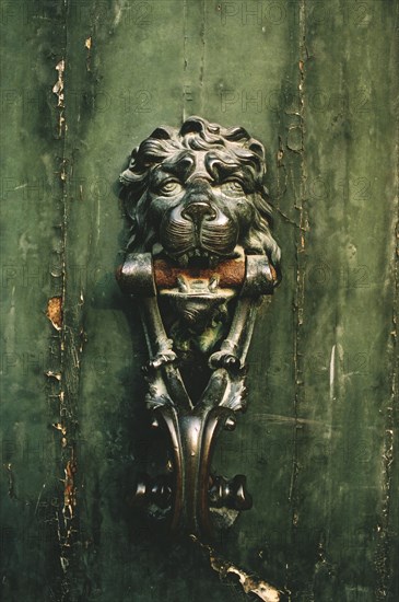 Venice: detail of a door handle.