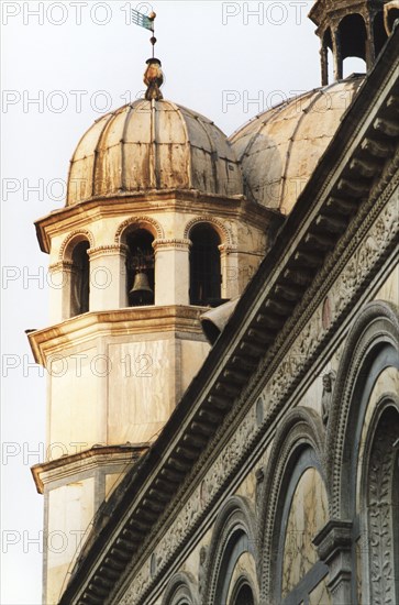 Steeple of the Church of St. Mary of the Miracles in Venice.