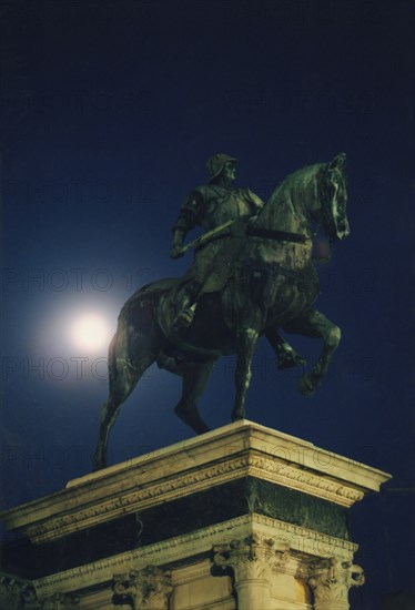 La statue du Condottiere Colleone à Venise.