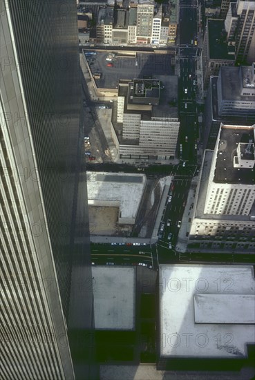 Aerial view of Manhattan's financial district