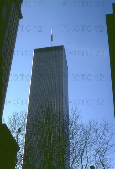 View of one of the towers of the World Trade Center, Manhattan