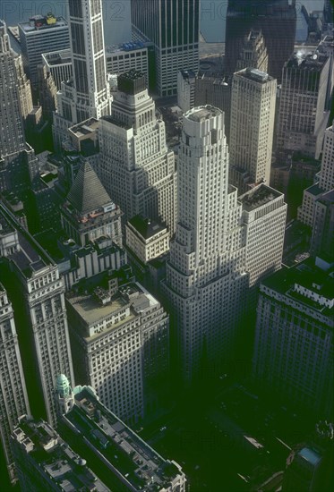 Aerial view of Manhattan's Financial District