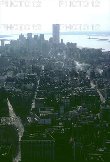 Vue du World Trade Center depuis l'Empire State Building, Manhattan