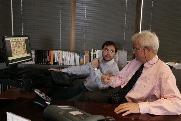 Romain Sardou et son éditeur Bernard Fixot