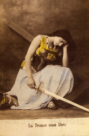 Female warrior. Postcard.