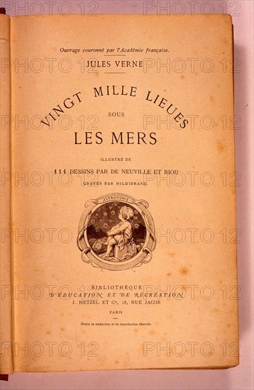 Page de garde de "Vingt mille lieues sous les mers", de Jules Verne