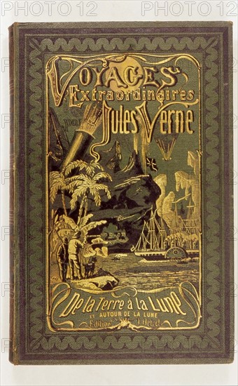 Jules Verne, cover of the book 'From the Earth to the Moon'